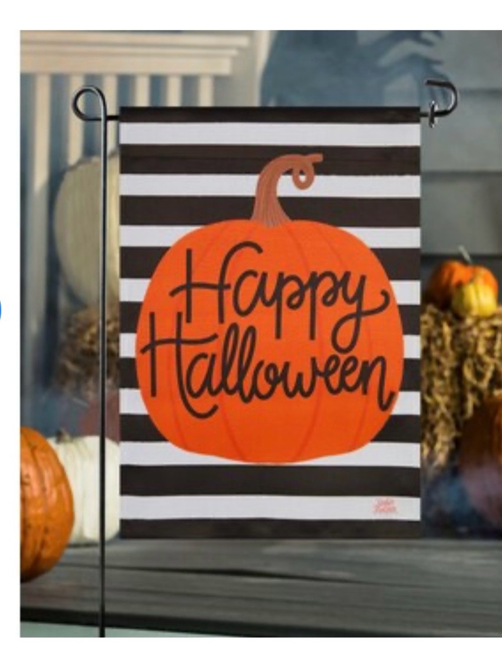 Target New Halloween Pumpkin Stripe Garden Flag - Orange, Black, White